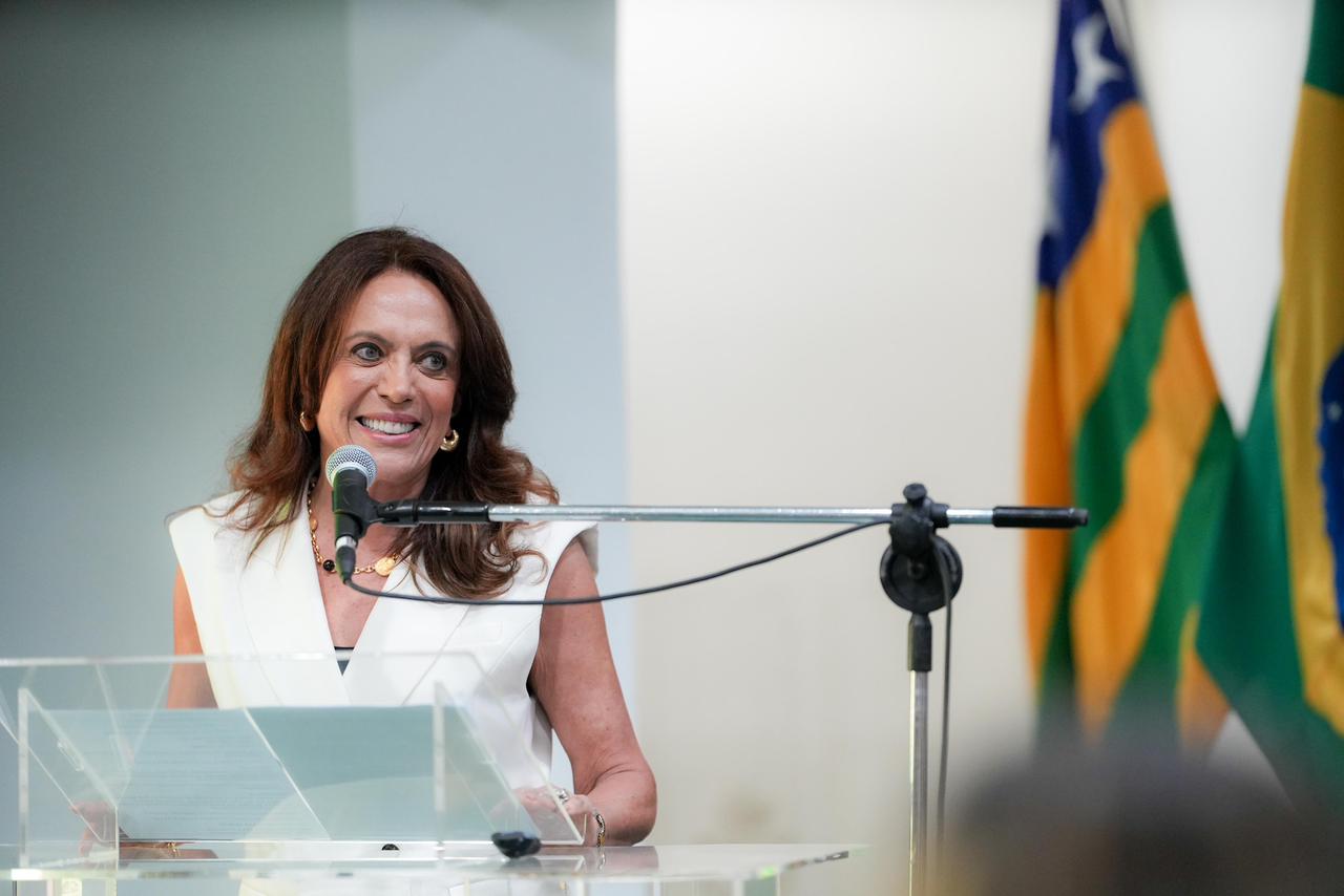 A primeira-dama Gracinha Caiado durante o lançamento da Rede Nascer (Fotos Júnior Guimarães e Wesley Costa)