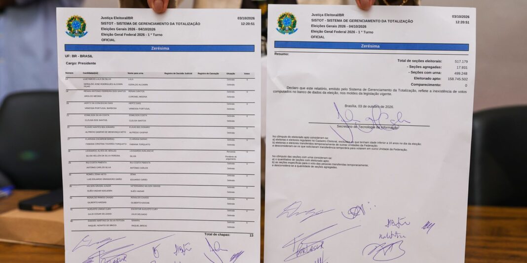 TSE realiza teste final dos sistemas e emite zerézima